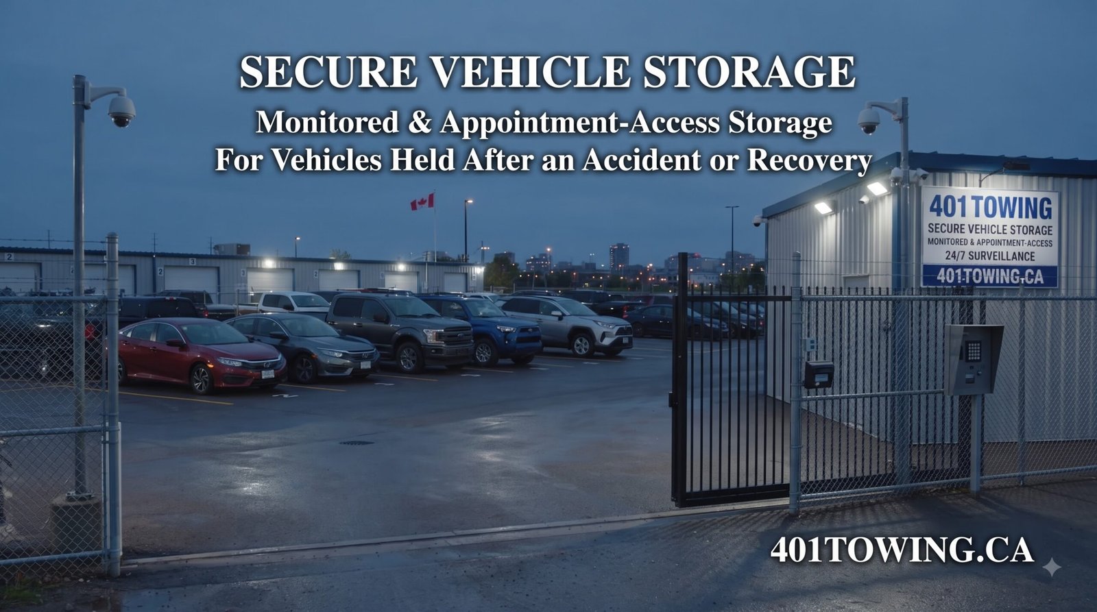 Secure fenced storage facility