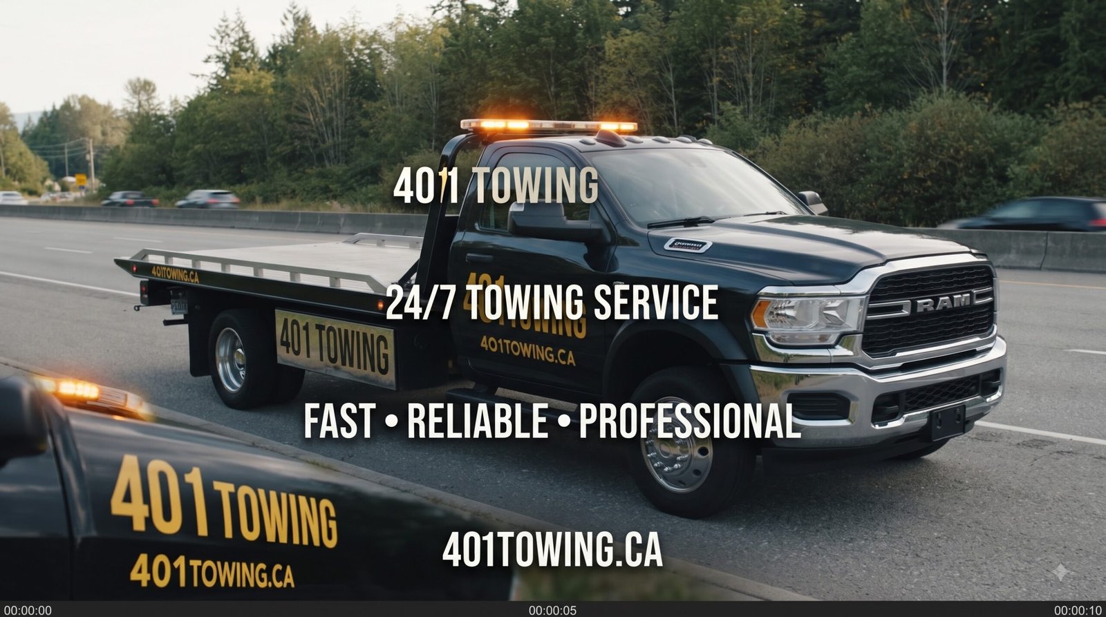 Heavy-duty tow truck on the street